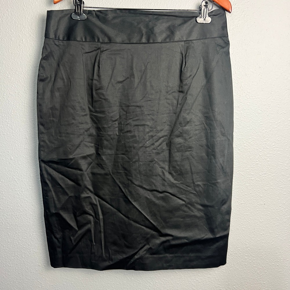 Grace Elements Pencil Skirt Black Cotton Blend Career Wear Knee Skirt‎ Size 14